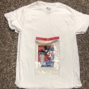 Hanes, Mens, size medium, tagless t shirt, white, value pack of 5